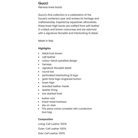 Gucci Zelda Horsebit Harness Knee High Two Tone Leather Boots US 7 NWB $2K - Picture 7 of 15